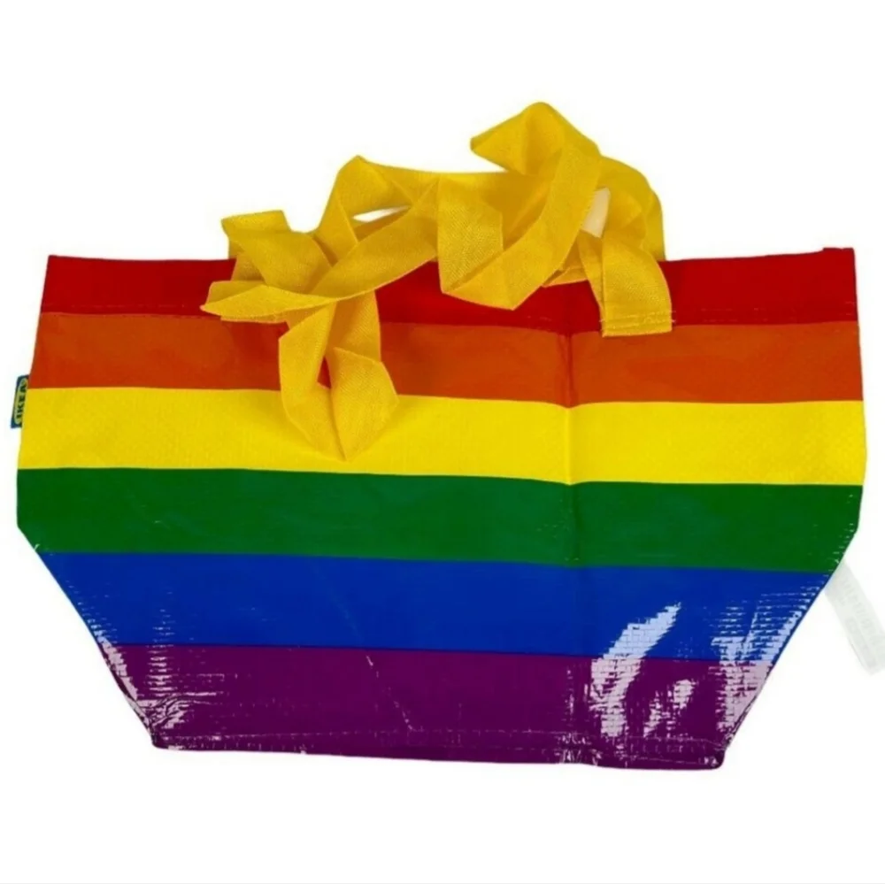 NEW IKEA STORSTMOMMA Rainbow Pride Multicolored Small Reusable Bag